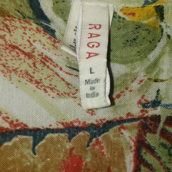 RAGA sleeveless, tropical, mini-dress, rope detail on back & shoulder, size L - Picture 6 of 8